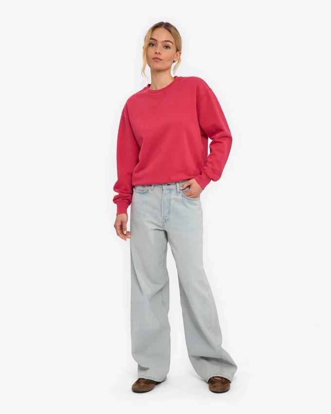 Jersey clásico de cuello redondo Classic Organic para mujer - Rojo descolorido