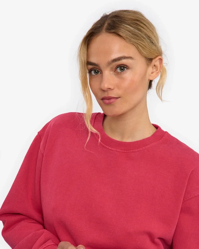 Jersey clásico de cuello redondo Classic Organic para mujer - Rojo descolorido