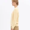 Jersey clásico de cuello redondo de lana merina para mujer - Amarillo suave