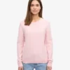 Jersey clásico de cuello redondo de lana merina para mujer - Azul marino
