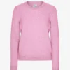 Jersey clásico de cuello redondo de lana merina para mujer - Flor de cerezo