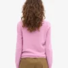 Jersey clásico de cuello redondo de lana merina para mujer - Flor de cerezo