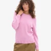Jersey clásico de cuello redondo de lana merina para mujer - Flor de cerezo