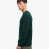 Jersey clásico de cuello redondo de lana merina - Verde esmeralda