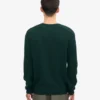 Jersey clásico de cuello redondo de lana merina - Verde esmeralda