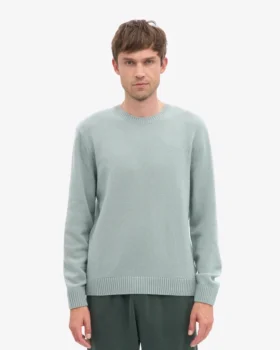 Jersey clásico de lana merina – Azul acero