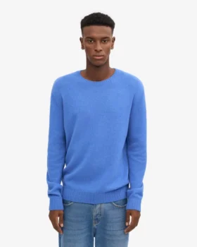 Jersey clásico de lana merina – Azul Pacífico
