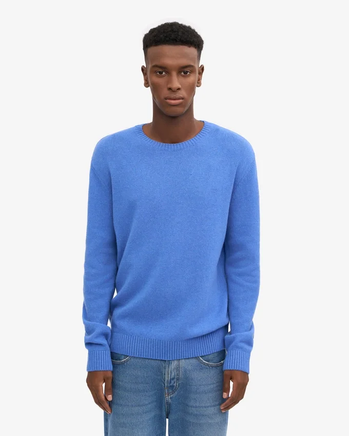 Jersey clásico de lana merina - Azul Pacífico
