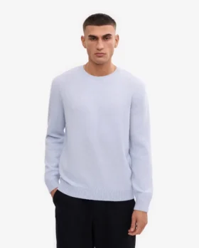 Jersey clásico de lana merina – Azul polar