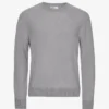 Jersey clásico de lana merina - Gris jaspeado
