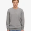 Jersey clásico de lana merina - Gris jaspeado