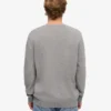 Jersey clásico de lana merina - Gris jaspeado