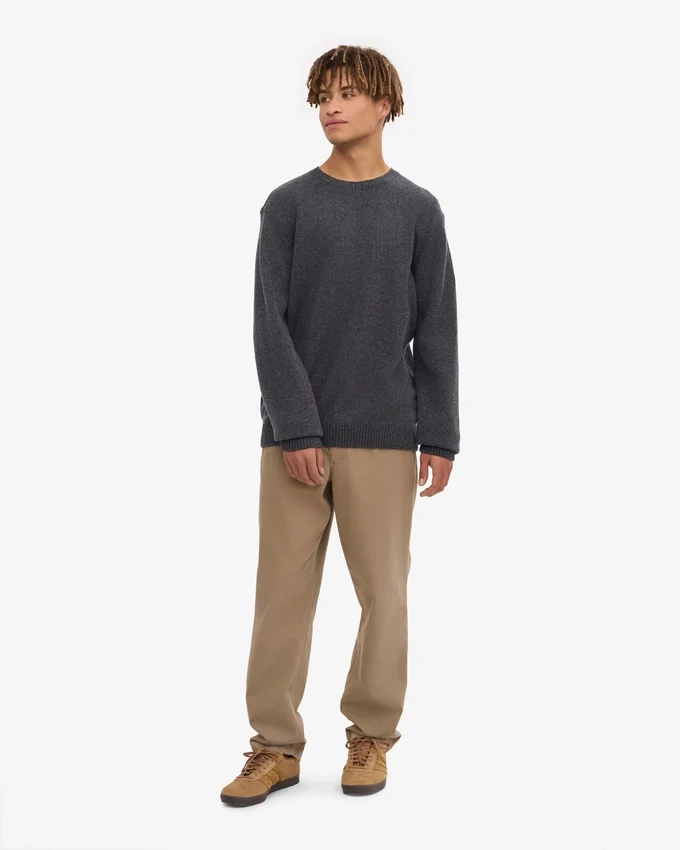 Jersey clásico de lana merina - Gris lava