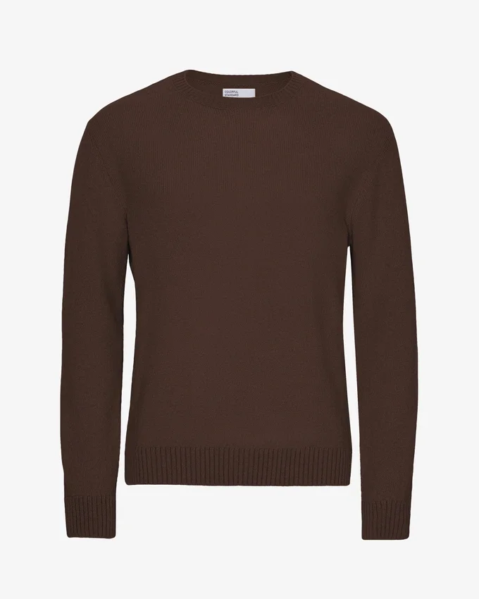 Jersey clásico de lana merina - Marrón café