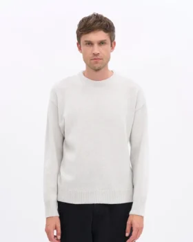 Jersey clásico de lana merina – Mezcla de nieve