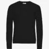 Jersey clásico de lana merina - Negro intenso