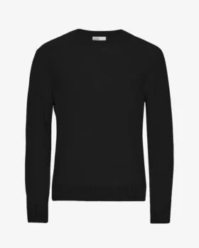 Jersey clásico de lana merina - Negro intenso