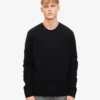 Jersey clásico de lana merina - Negro intenso