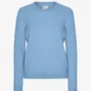Jersey clásico de lana merina para mujer - Azul mar