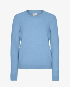 Jersey clásico de lana merina para mujer - Azul mar