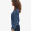 Jersey clásico de lana merina para mujer - Azul petróleo