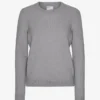 Jersey clásico de lana merina para mujer - Gris jaspeado