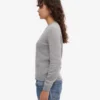 Jersey clásico de lana merina para mujer - Gris jaspeado