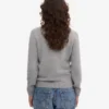 Jersey clásico de lana merina para mujer - Gris jaspeado