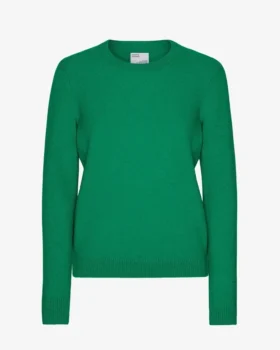 Jersey clásico de lana merina para mujer - Verde Kelly