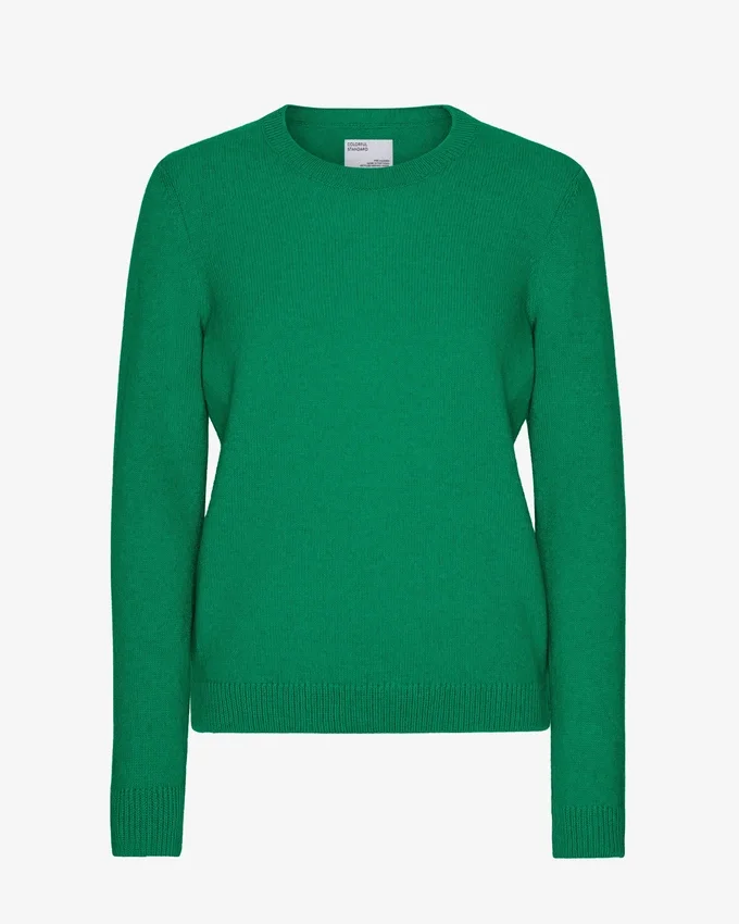 Jersey clásico de lana merina para mujer - Verde Kelly