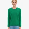 Jersey clásico de lana merina para mujer - Verde Kelly