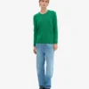Jersey clásico de lana merina para mujer - Verde Kelly