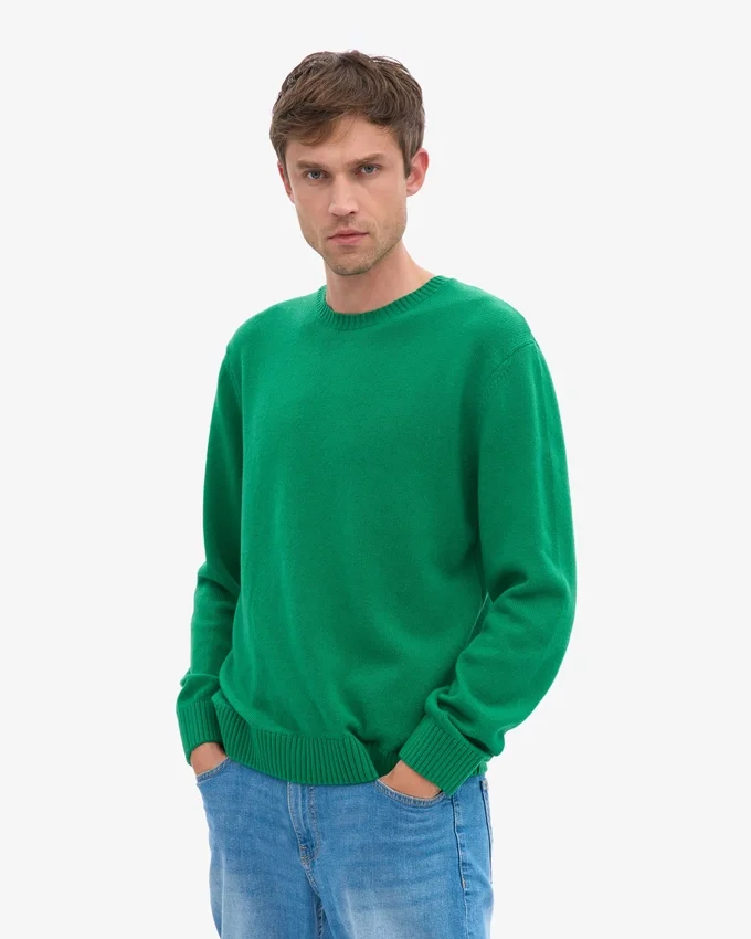 Jersey clásico de lana merina - Verde Kelly