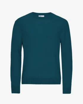 Jersey clásico de lana merina - Verde océano