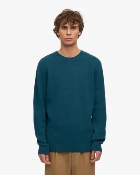 Jersey clásico de lana merina – Verde océano