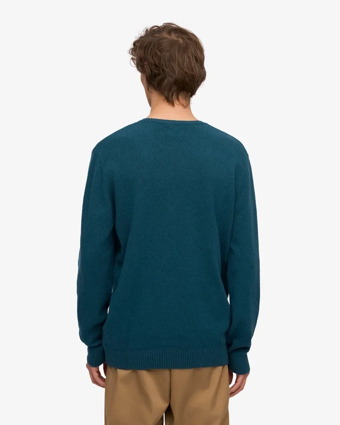 Jersey clásico de lana merina - Verde océano