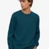 Jersey clásico de lana merina - Verde océano