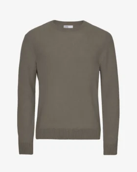 Jersey clásico de lana merina - Verde oliva apagado