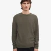 Jersey clásico de lana merina - Verde oliva apagado
