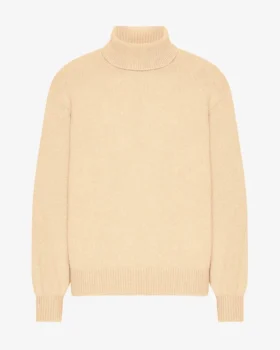 Jersey de cuello alto de lana merina - Amarillo suave