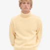 Jersey de cuello alto de lana merina - Amarillo suave
