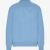Jersey de cuello alto de lana merina - Azul mar