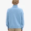 Jersey de cuello alto de lana merina - Azul mar