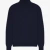 Jersey de cuello alto de lana merina - Azul marino