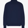 Jersey de cuello alto de lana merina - Azul marino