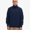 Jersey de cuello alto de lana merina - Azul marino