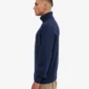 Jersey de cuello alto de lana merina - Azul marino