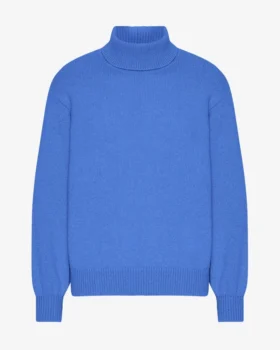 Jersey de cuello alto de lana merina - Azul Pacífico