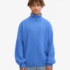 Jersey de cuello alto de lana merina - Azul Pacífico