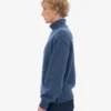 Jersey de cuello alto de lana merina - Azul petróleo